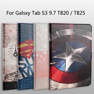 Fashion painted Pu leather stand holder Cover Case For Samsung Galaxy Tab S3 T820 T825 9.7 inch