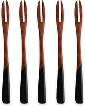J-kitchens Wood Paint Sorting Two-Piece Fork, Black, Set of 5, 5.1 x 0.4 inches (13 x 1 cm)