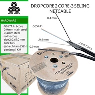 Netcable Dropcore 2 Core 3 Strands 1000 Meters 0.9mm 2C G657A1 cable Fiber Optik