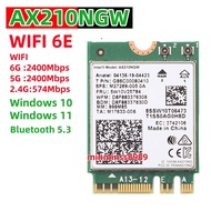 AX210 Intel Wi-Fi 6E Bluetooth 5.3 MU-MIMO AX210NGW 802.11ax Tri-Band Wi-Fi Adapter 2.4/5/6 GHz NGFF