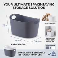 30L Laundry Storage Basket Toy Storage Organizer Multipurpose Plastic Storag Dirty Clothe Basket Bak
