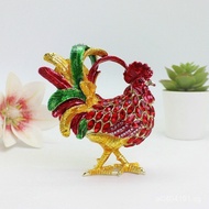 Decorative Box Zodiac Rooster Small Gift Craft Rooster Enamel Color Home Creative Metal Large Diamon