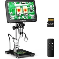 TOMLOV DM9 Pro 7 Inch Coin Digital Microscope 1200X Magnifier IPS HDMI for Entire Coin View 16MP Sol