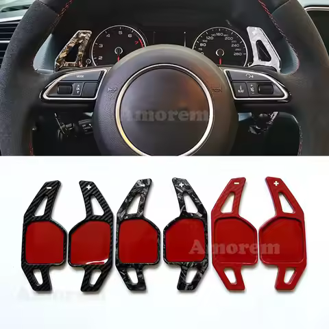 Carbon Fiber Print Steering Wheel ABS Shift Paddle For AUDI 2013-2015 A3 A4 A5 A6 A8 Q5 Q7