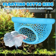 [T&B Dec] Floating Betta Hide & Shrimp Cave – 3-in-1 Aquarium Hammock, Floating Feeder Ring & Restin