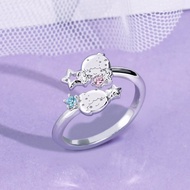 LittleTwinStars 50th星舞系列-雙子星晶鑽純銀戒指