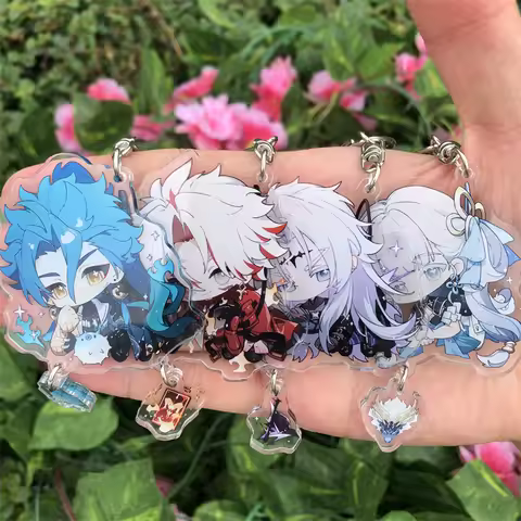 Game Wuthering Waves YUANWU Jiyan Yangyang Keychain Cosplay Acrylic Pendant Anime Keyring Christmas 