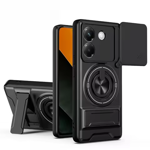 Lens Slide Camera Phone Case for Xiaomi Poco X7 X6 X5 Pro F7 Ultra M7 Plus C85 C75 C65 C71 Ring Stan