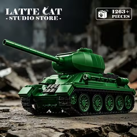 Classic Military KV-2 Heavy Tank MOC Bricks Army T34-85 Medium Panzer Building Blocks Toys IS-2 Armo