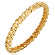 Twisted Thin or Chunky Bangle Bracelet in 14K Gold Plated, Stretchable Elastic Bracelet Couples Love