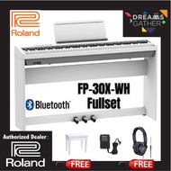 Roland FP-30X 88-key Digital Piano Home Package with RH-5 Headphone (FP30X / FP 30X / FP 30X-WH) WHI