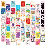 50pcs Uplifting Positive Affirmation Cards, Mini Note Card for Lunch Box, Colorful Motivational Card