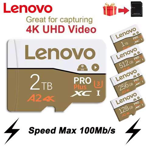 Lenovo 2TB V30 SD Card 128GB High-Speed 512GB 1TB Micro TF Memory Card for DJI Drone/360 Camera/Gimb