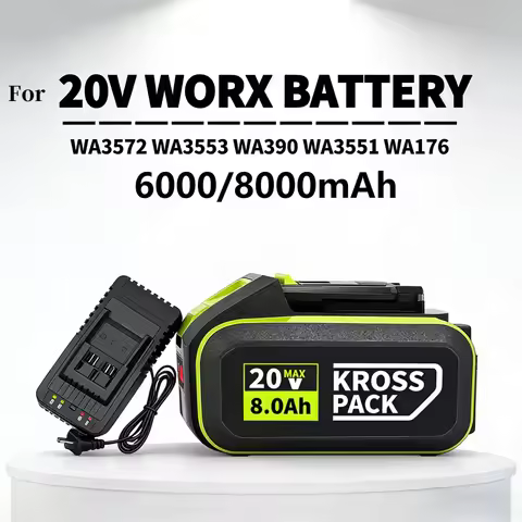 20V 5Pin 6.0Ah 8.0Ah Battery WA3016 WA3023 WA3027 Replacement for WORX PowerShare Cordless Drill Saw