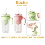 KUCHE [580ml] Air Botol Fresh Fruit Tea Infuser Mug Cute Handle Cup with Straw, Ideal for Home Or Of