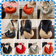 SHOOGEL Dumpling Bag, Lightweight Large Capacity Commuting Bag, Casual Dumpling Shape Solid Color Zipper Bag Girls
