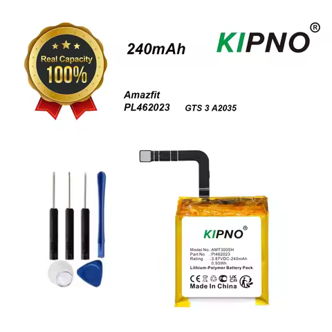 KIPNO 240mAh PL462023 Polymer Li-Ion Battery Cell for Amazfit Gts 3 A2035 Smart Sports Watch with Fr