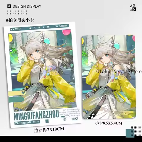 Anime Arknights: Endfield Perica Camus Double-Sided Polaroid Style Photocard Desktop Display Ornamen