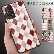 For Samsung Galaxy A52 A52S 5G A72 A42 A32 A22 A12 5G Creative Grid Pattern Soft Silicone Edge Hard 