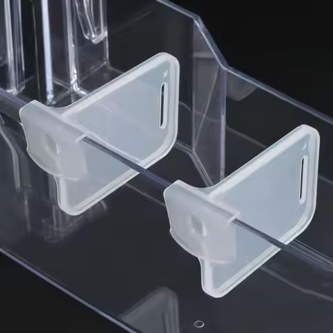 Adjustable Snap Fridge Divider Organizer Retractable Plastic Shelf Divider for Bottles Cans Jars Kit