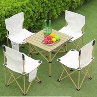 全城熱賣 - 超輕蛋卷桌套裝 鋁合金摺疊枱櫈 一秒速開 露營裝備 防傾倒設計 野餐擺檔枱 防霉牛津布