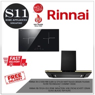 RINNAI RH-C1059-PBR SLEEK &amp; STYLISH MATT BLACK DESIGN PLASMA FILTER TECHNOLOGY CHIMNEY HOOD  +  RINNAI RB-7012H-CB 2 ZONE INDUCTION HOB (70CM) SCHOTT CERAN GLASS (BLACK) TOP PLATE