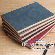 (Can Engrave Logo) A6/A5/B5 Leather Business Notebook, Student Diary, Meeting Minutes, Notpad, Excer