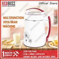 REDBUZZ Soya Maker Soya Machine  Multi-Function Porridge Soya-Bean Soup Grinding Machine 2.0L Stainl