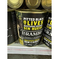Pitted Black Olives ( La Rambla ) 3 Kg. มะกอกดำ ไม่มีเมล็ด ( ตรา ลาแรมบลา )
