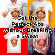 6 six Pack Abs Muscles T-Shirt men and Women's Summer Top Short Sleeve Funny Chest 3D Tops Tees Big 