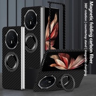 Rotatable Magnetic Carbon Fiber Ring Stand Phone Case for Honor Magic Vs3 V3 Vs2 V2 Slim Casing