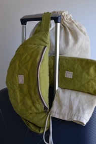 亞麻旅行必備套組 / 腰包 + 化妝包 + 收納袋