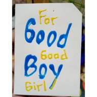 British Embossed Sticker: Boy ForGood Good Girl