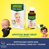 APPETON BABY DROP WITH MULTIVITAMINS, LYSINE HCI + TAURINE  30ML
