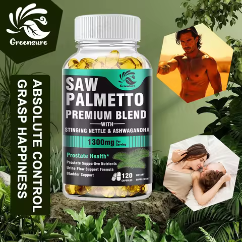 GREENSURE Men's Saw Palmetto, Stinging Nettle, Ashwagandha, Lycopene - Bladder and Urinary Relief, M