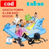 [7 in 1Gratis Pompa, Lem Anti bocor, balon gurita,nemo,pelampung] Kolam Jumbo besar air mancur ada s