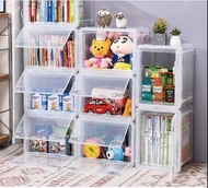 書薄 書架 功課 雜物 收納架 儲物箱 可疊高 可有門 透明 膠箱 Stackable clear Plastic Book shelf storage box bookcase shelving u