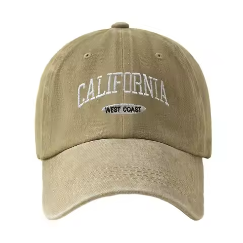 "California West Coast" Embroidered Baseball Cap Unisex Distressed Faded Washed Baseball Hat Adjusta