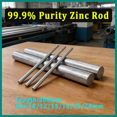 L300mm Dia 10/12/15/16/18/20-35mm 99.9% Purity Zinc Rod Solid Round Bar Anode Electroplating Marine 