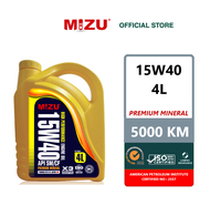[New Product ] Mizu Premium Mineral Lubricant 15W-40 Car Engine Oil - 4 litres [ Limited Promotion ]