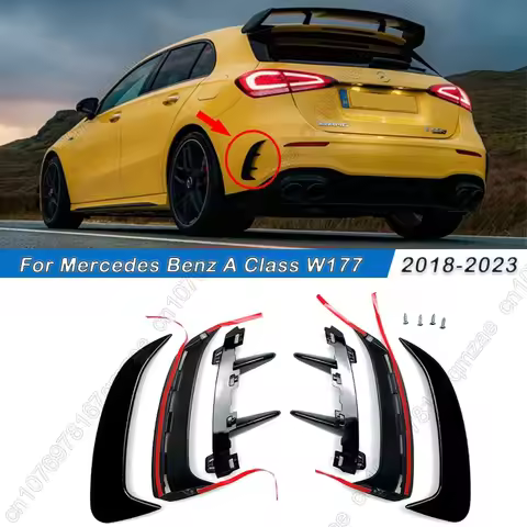 For Mercedes Benz W177 AMG Line Hatchback A180 A200 A220 A250 A35 2018-2023 Pair Rear Flicks Bumper 