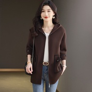 old money outfit old money style old money style women Woolen Cardigan - Hooded Zipper Jacket for Au