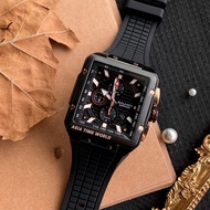 [Original] 8828G BK-48 Balmer Square Sapphire Men's Watch with Black Dial and FKM Rubber Strap | Off