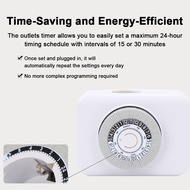 Indoor Mechanical Outlets Timer 24-Hour Programmable Plug-in Switch Support 15-Minute Interval for L