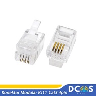 RJ11 Cat3 4pin Modular Connector Telephone Cable Head RJ11 Connector/