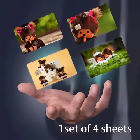 M-Monchhichi Anime Matte Front Skin Film Sticker Cover For Small Chip Credit Card Debit Card