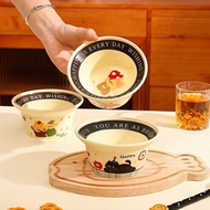 Ceramic Rice Bowl Creative Dessert Bowl Microwaveable Breakfast Bowl