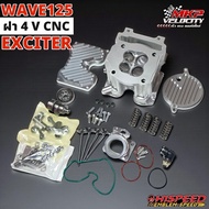 ฝา 4 วาล์ว CNC BILLET หลัก EXCITER ใส่ WAVE125 พอร์ท CNC พร้อมอุปกรณ์  HISPEED
