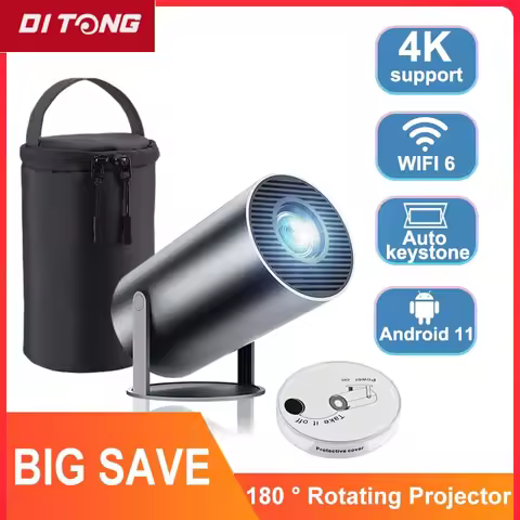 2025New Ditong Hy300 Plus 4k video portable projector Android HD 1280*720P Home Cinema Outdoor HY300