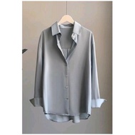 KEMEJA Women's OVERSIZE PLAIN BASIC SHIRT 3XL 4XL 5XL